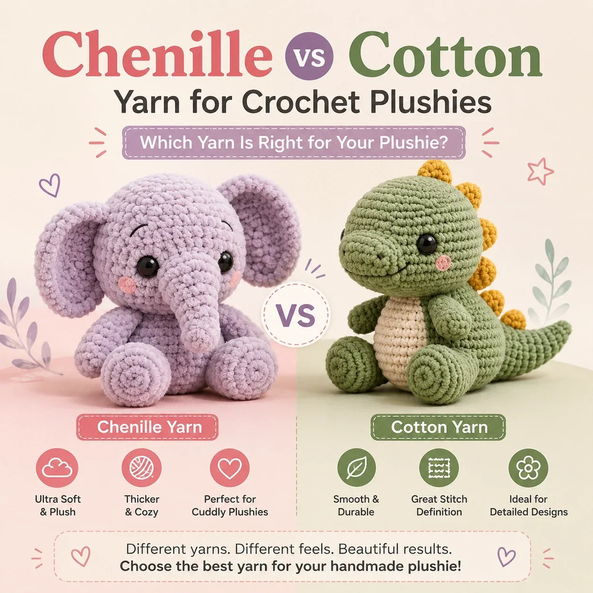 Chenille vs Cotton Yarn for Crochet Plushies