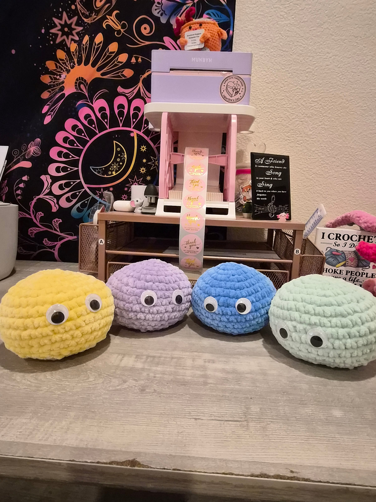 Emotional Support Pet Rock Crochet Plush
