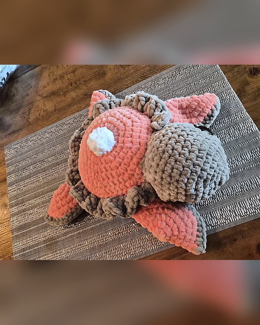 Pumpkin Pie Sea Turtle Crochet Plush