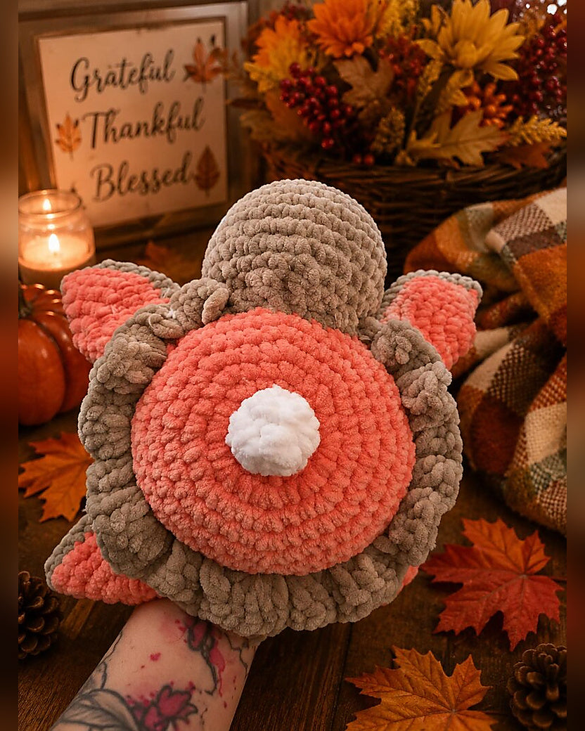 Pumpkin Pie Sea Turtle Crochet Plush