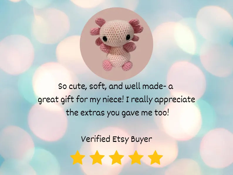 Axolotl Crochet Plush, Green