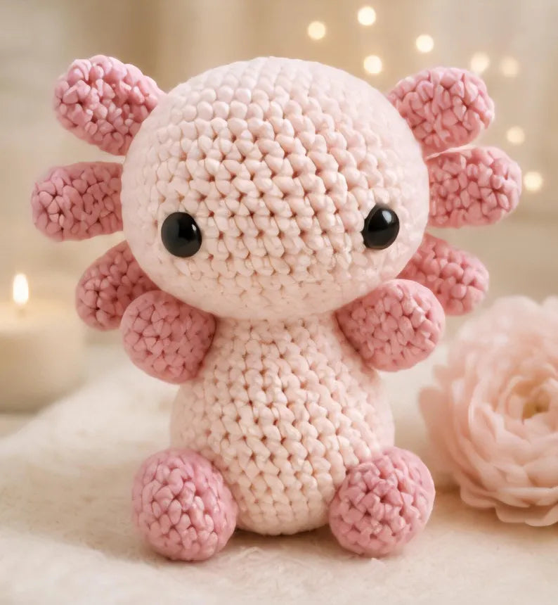 Axolotl Crochet Plush, Green