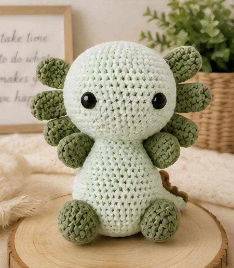 Axolotl Crochet Plush, Green