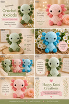 Axolotl Crochet Plush, Green