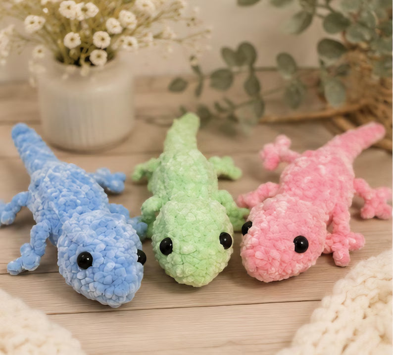 Gecko Crochet Plush Set