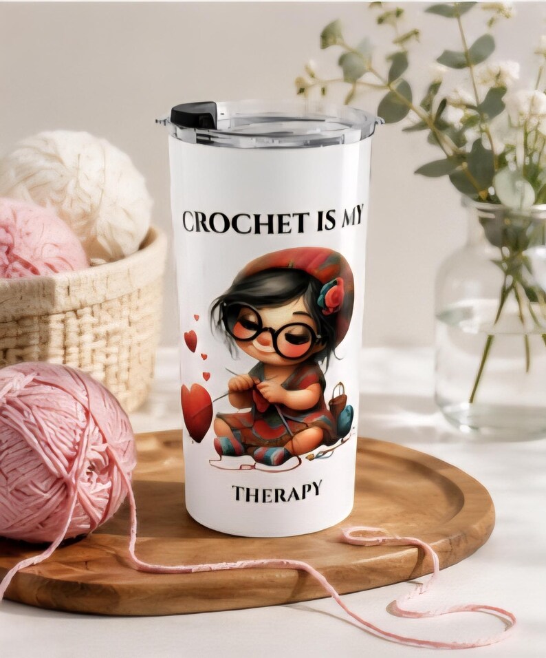 Crochet Hearts Tumbler, 20oz