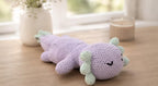 Axolotl Crochet Plush, Lavender Sleeping