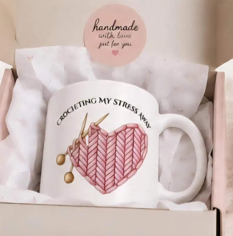 Crochet Heart Coffee Mug