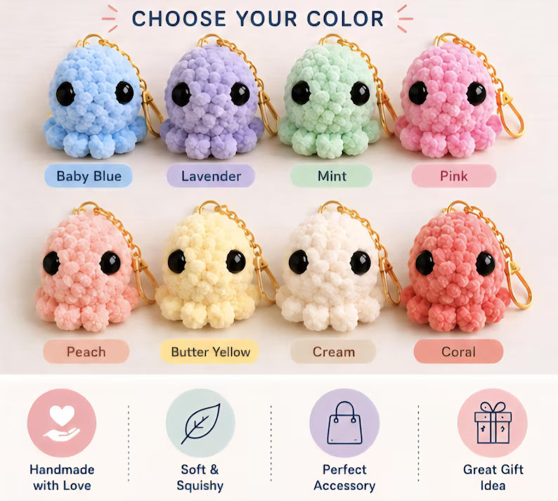 Octopus Crochet Keychain