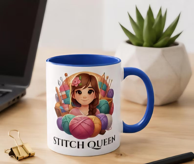 Yarn Basket Accent Mug, 11oz