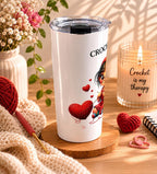 Crochet Hearts Tumbler, 20oz