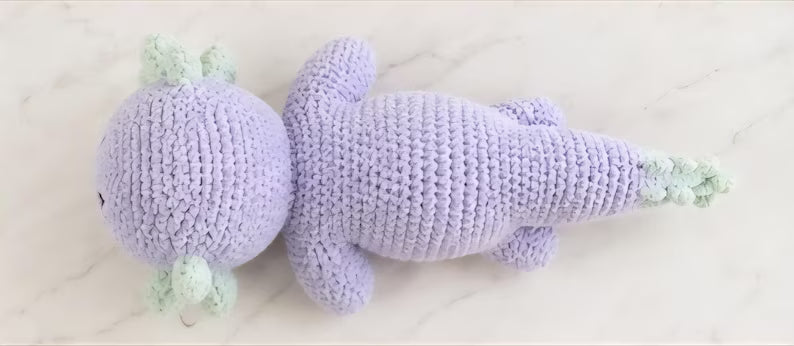 Axolotl Crochet Plush, Lavender Sleeping