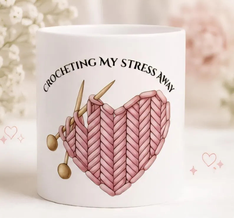Crochet Heart Coffee Mug