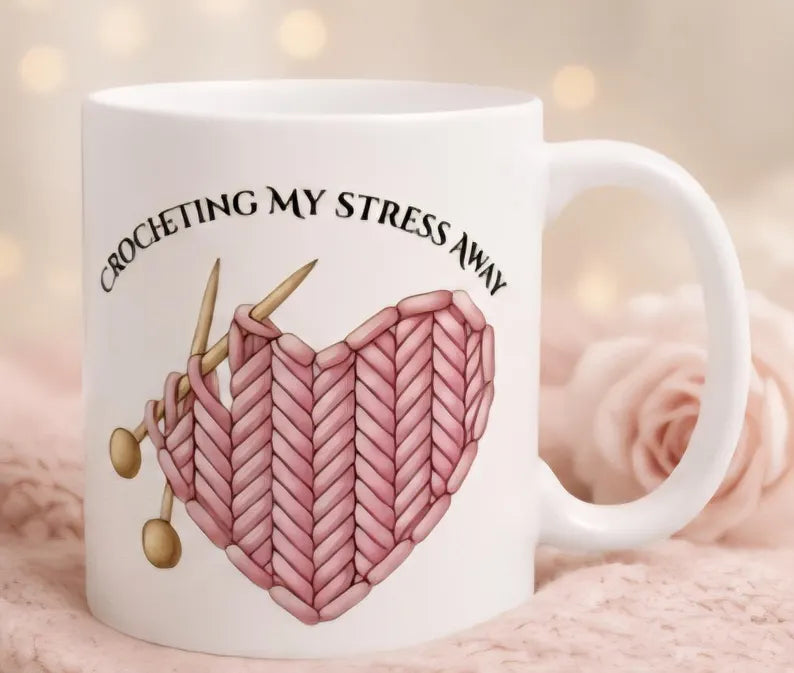 Crochet Heart Coffee Mug