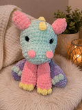 Dinosaur Crochet Plush, Rainbow