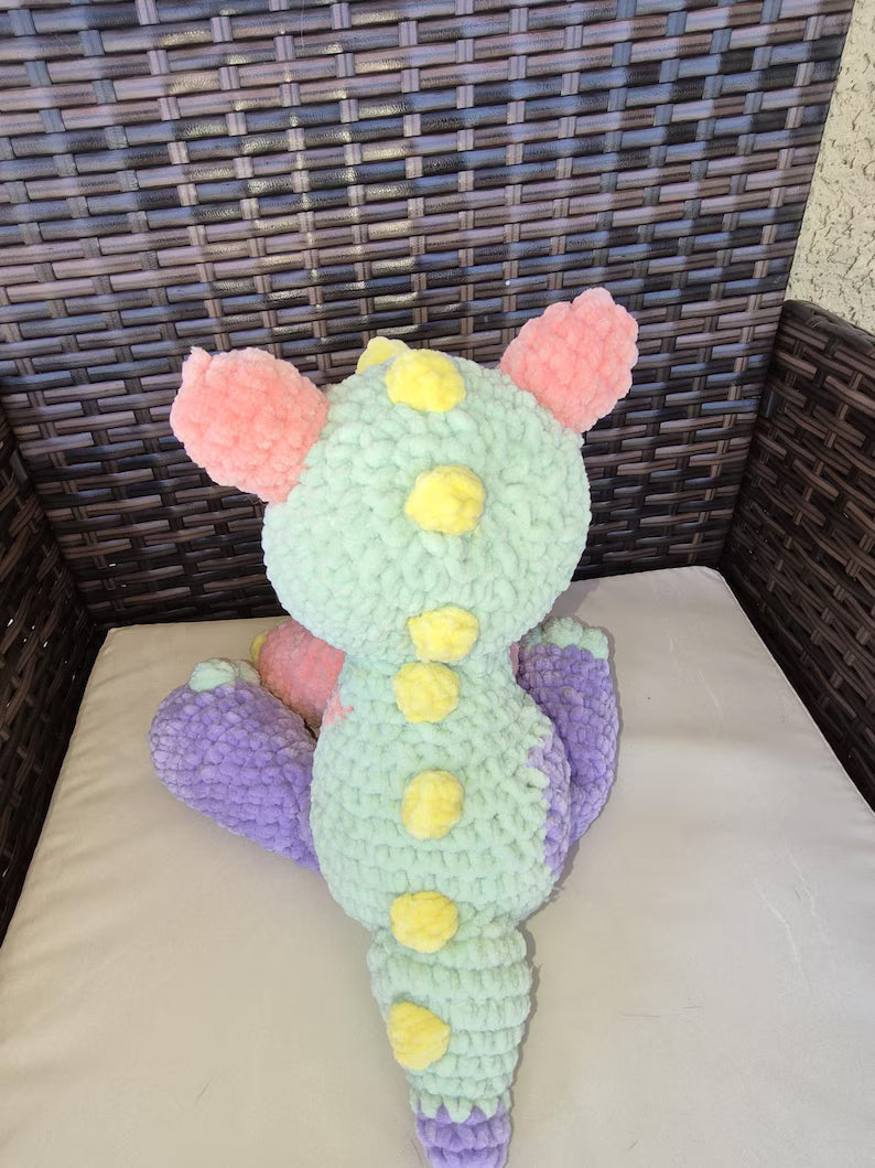 Dinosaur Crochet Plush, Rainbow