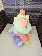 Dinosaur Crochet Plush, Rainbow