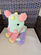 Dinosaur Crochet Plush, Rainbow