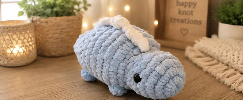 Chunky Crochet Stegosaurus Plush, Pastel Dinosaur Amigurumi Toy, Chenille Yarn Stuffed Animal