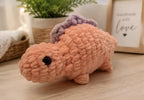 Chunky Crochet Stegosaurus Plush, Pastel Dinosaur Amigurumi Toy, Chenille Yarn Stuffed Animal