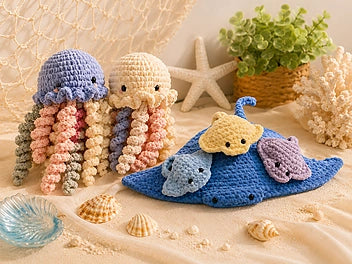 Handmade ocean animal crochet plush collection