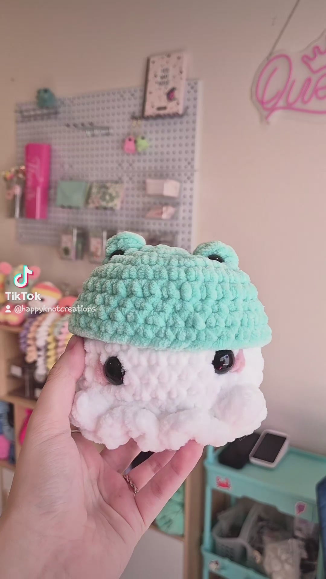 Crochet Frog Ghost Plush