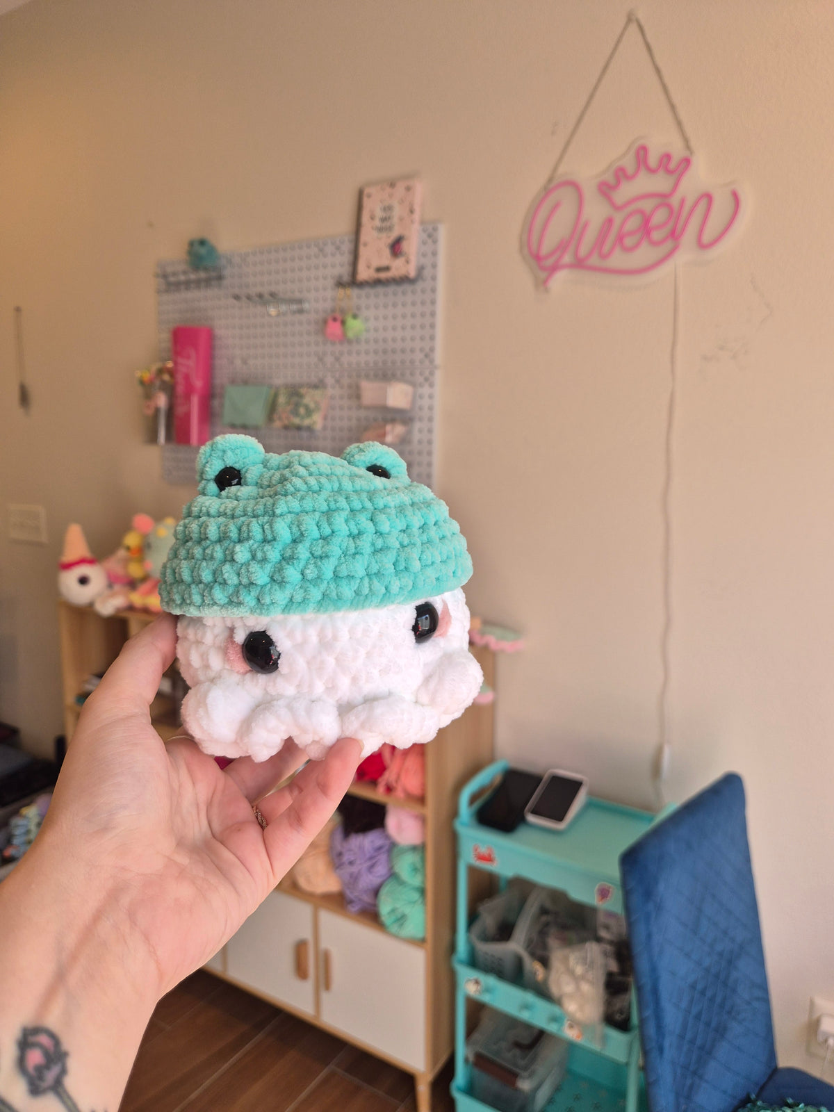 Crochet Frog Ghost Plush