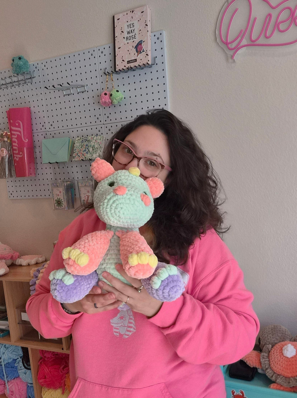 Dinosaur Crochet Plush Rainbow