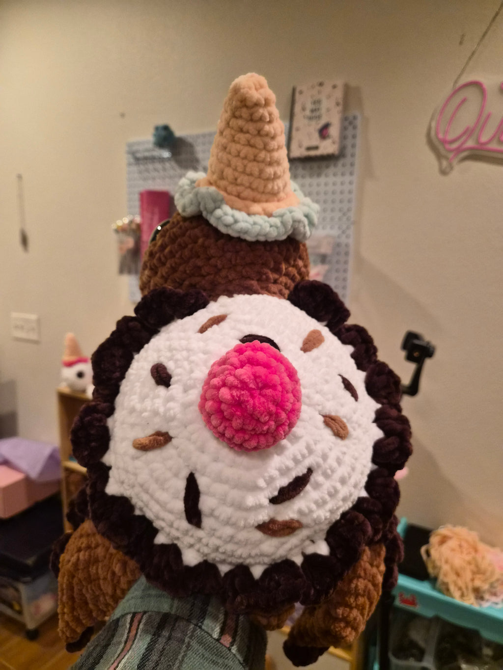 Crochet Ice Cream Sundae Turtle Plushie