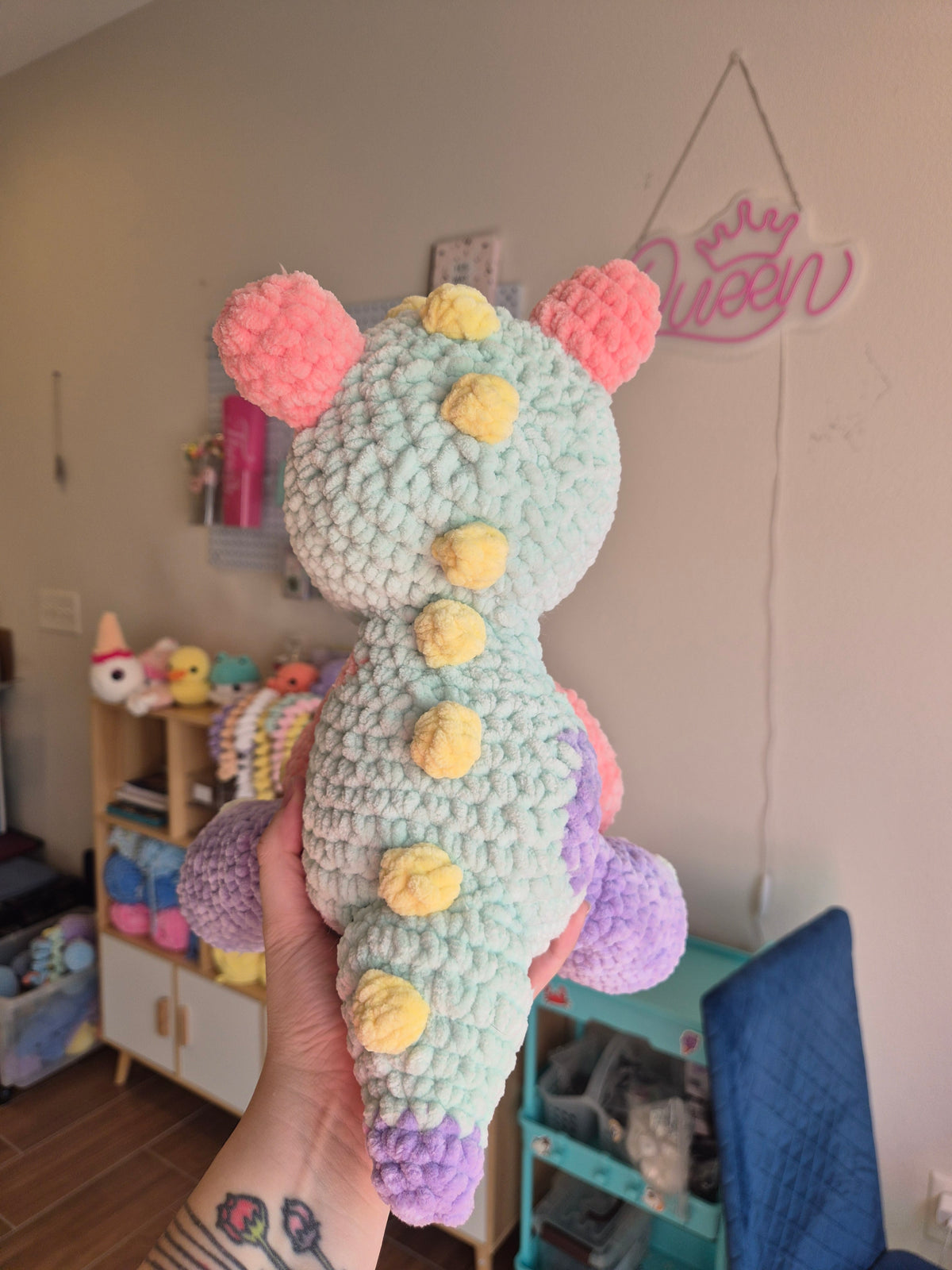 Dinosaur Crochet Plush Rainbow