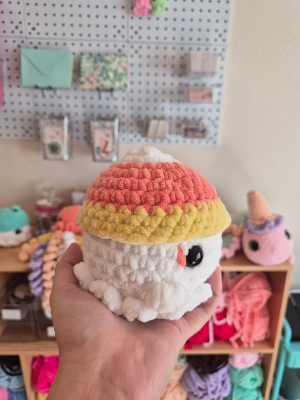 Crochet Candy Corn Ghost Plush