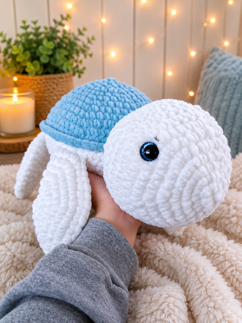 Handmade sea turtle crochet plush toy