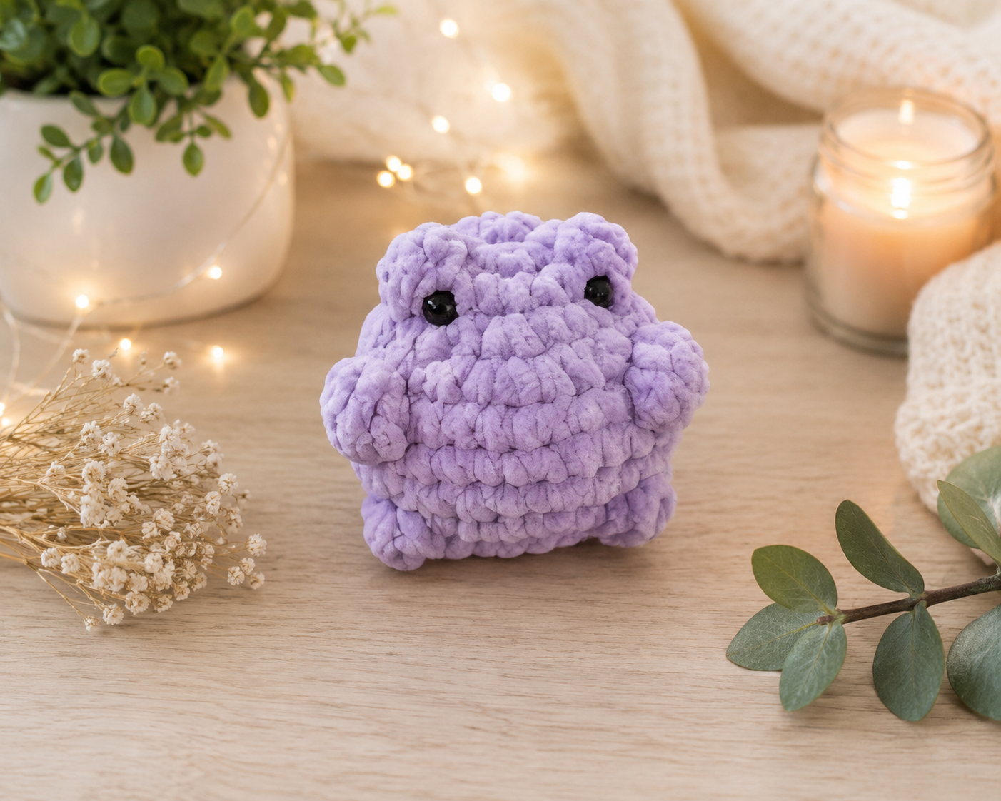 Handmade frog crochet plush toy
