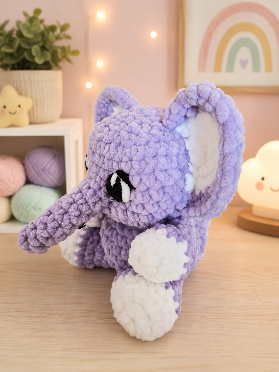 Handmade elephant crochet plush toy