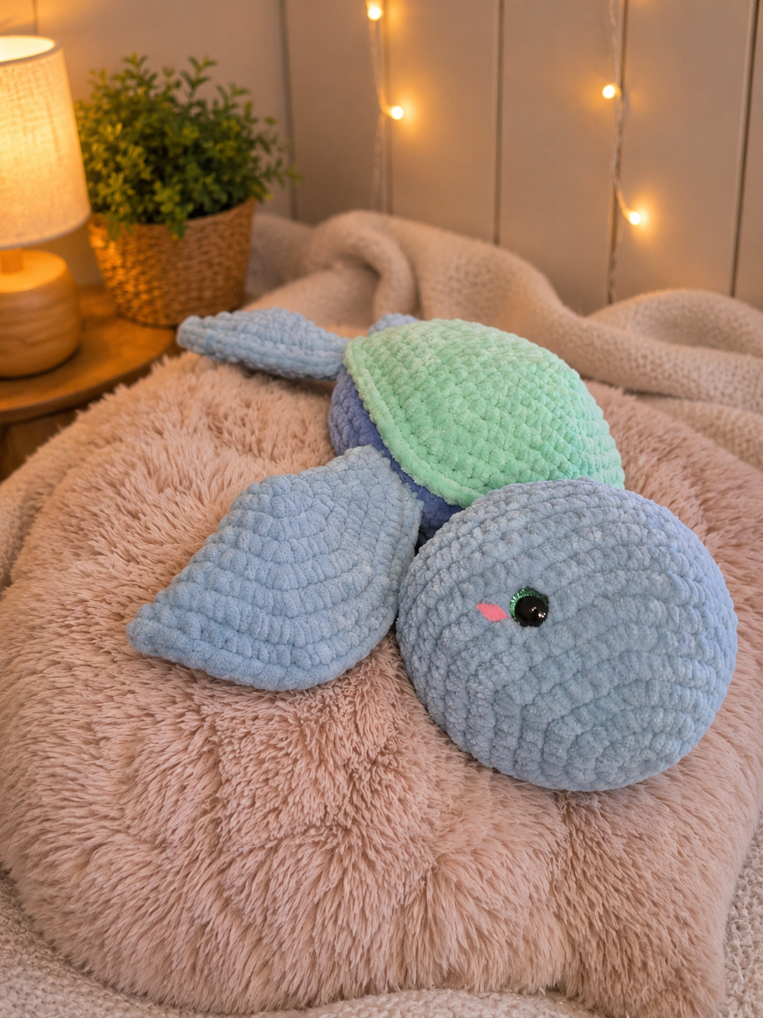 Handmade sea turtle crochet plush toy