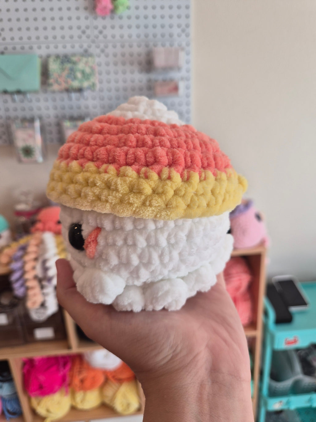 Crochet Candy Corn Ghost Plush