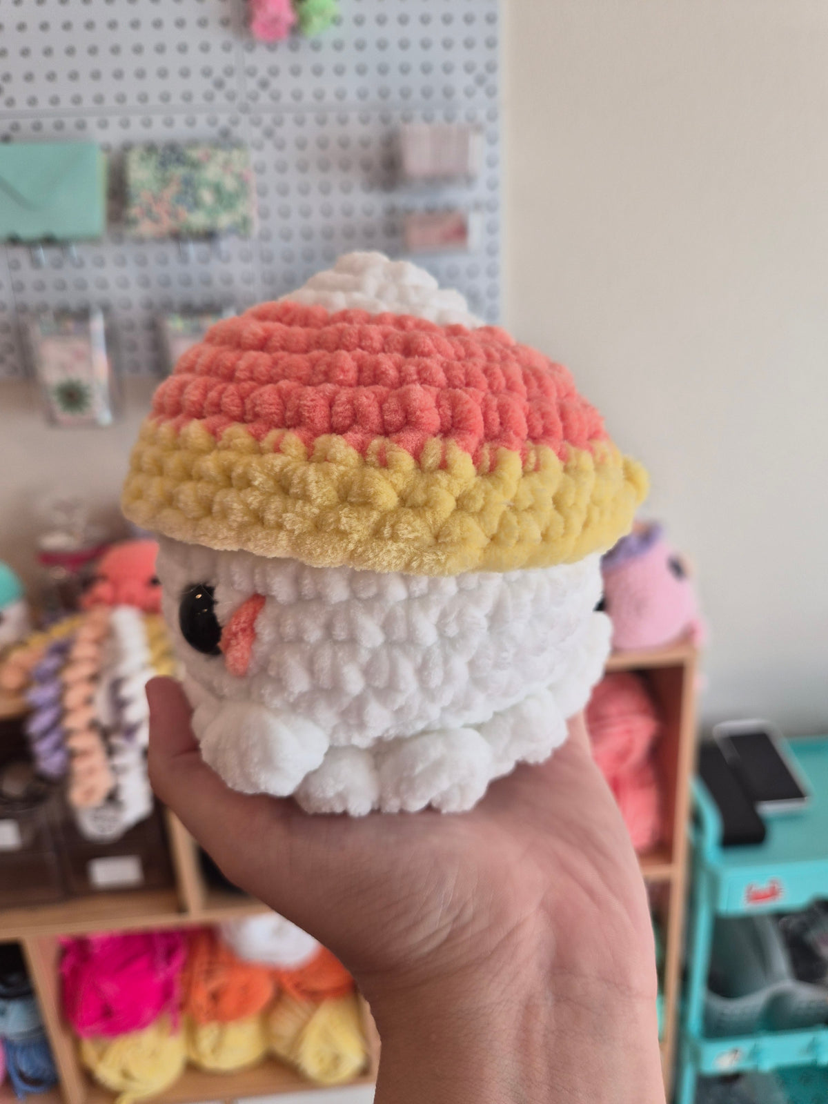 Crochet Candy Corn Ghost Plush