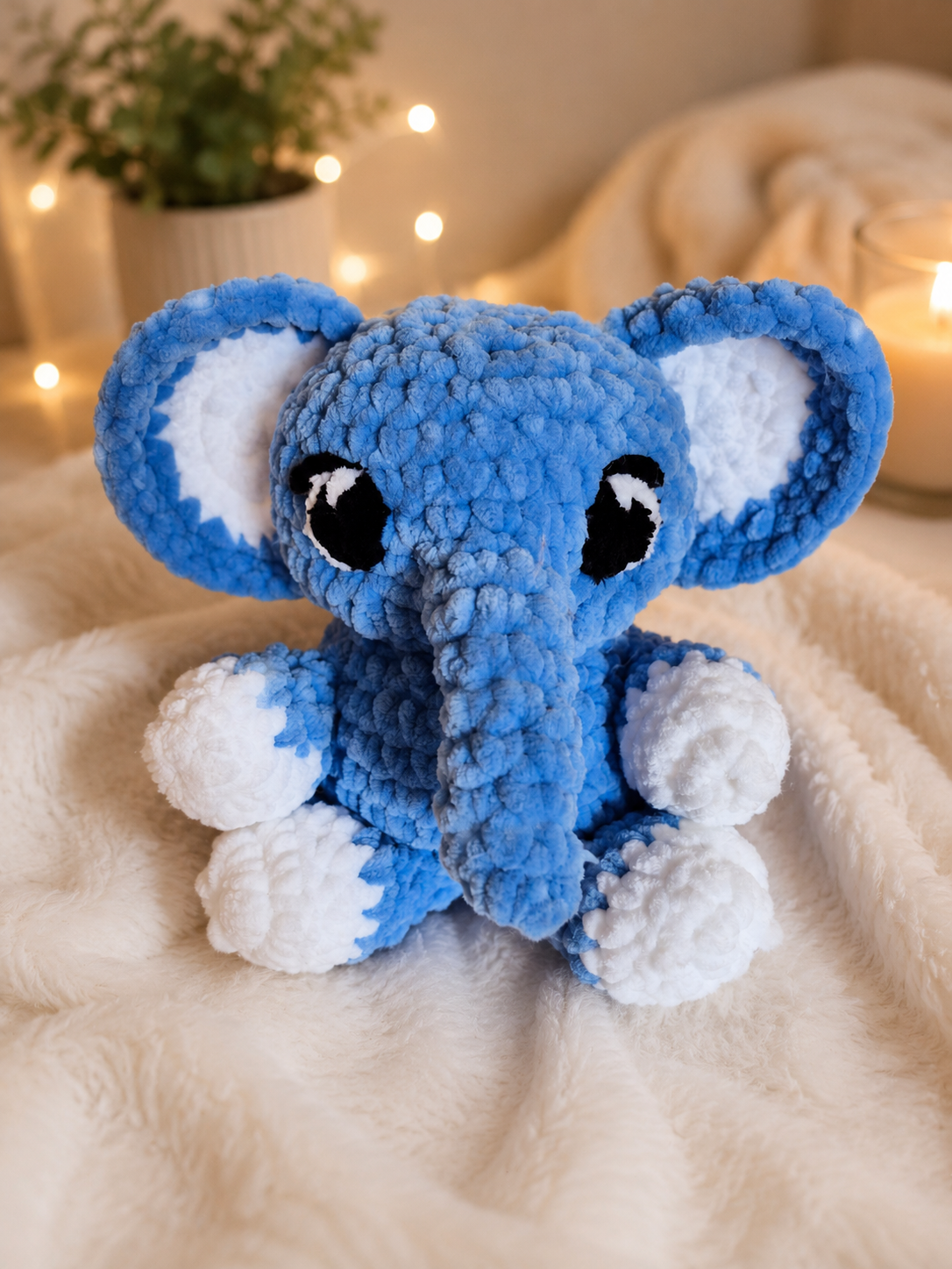 Handmade elephant crochet plush toy