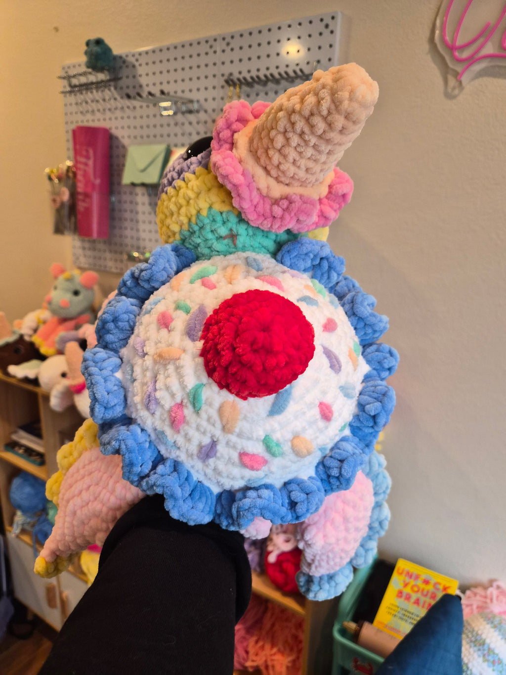 Crochet Ice Cream Sundae Turtle Plushie