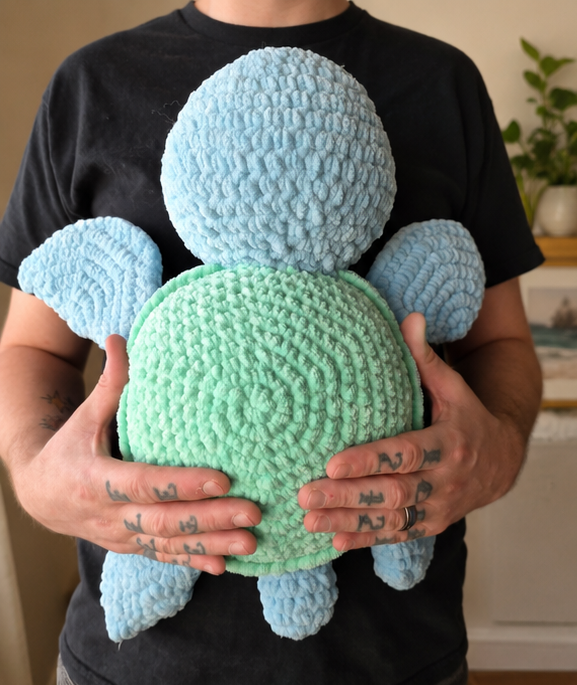 Handmade sea turtle crochet plush toy