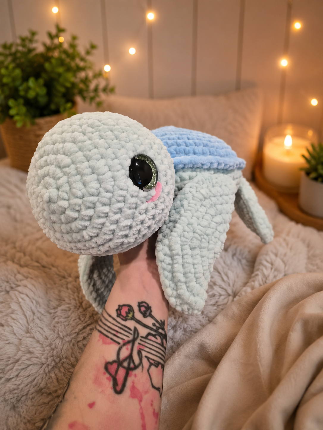 Handmade sea turtle crochet plush toy