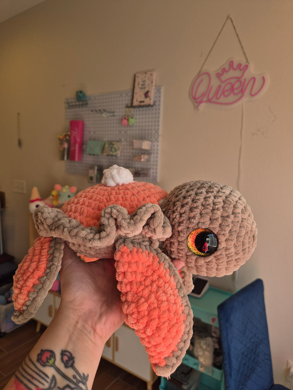 Pumpkin Pie Sea Turtle Crochet Plush