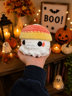Crochet Candy Corn Ghost Plush