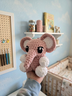 Handmade elephant crochet plush toy