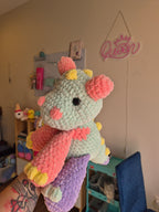 Dinosaur Crochet Plush Rainbow