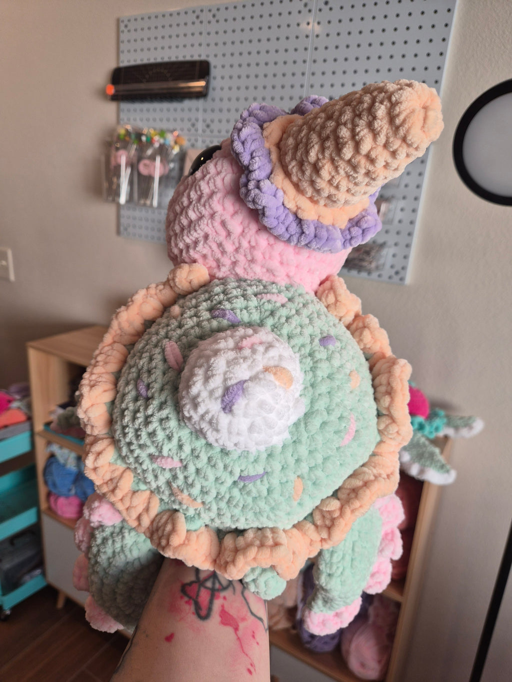 Crochet Ice Cream Sundae Turtle Plushie