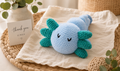 Handmade sleeping axolotl crochet plush toy