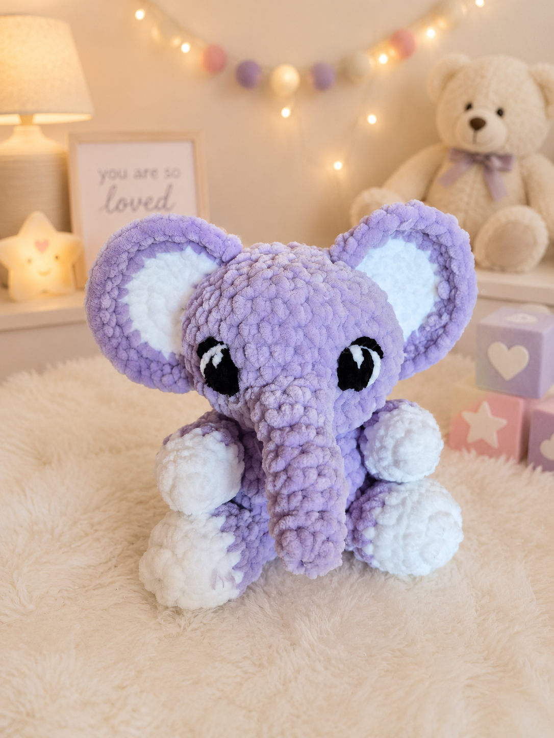 Handmade elephant crochet plush toy