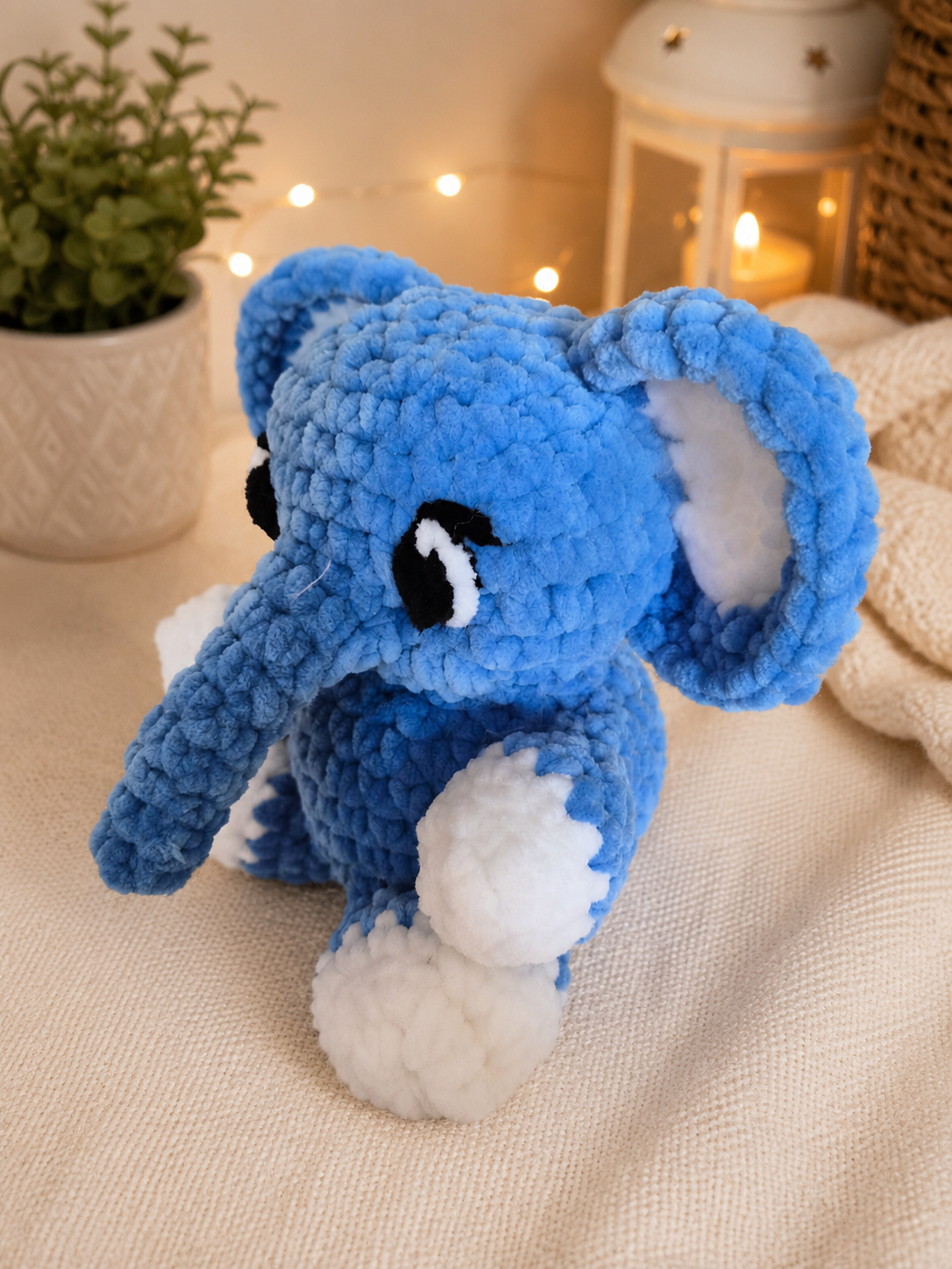 Handmade elephant crochet plush toy