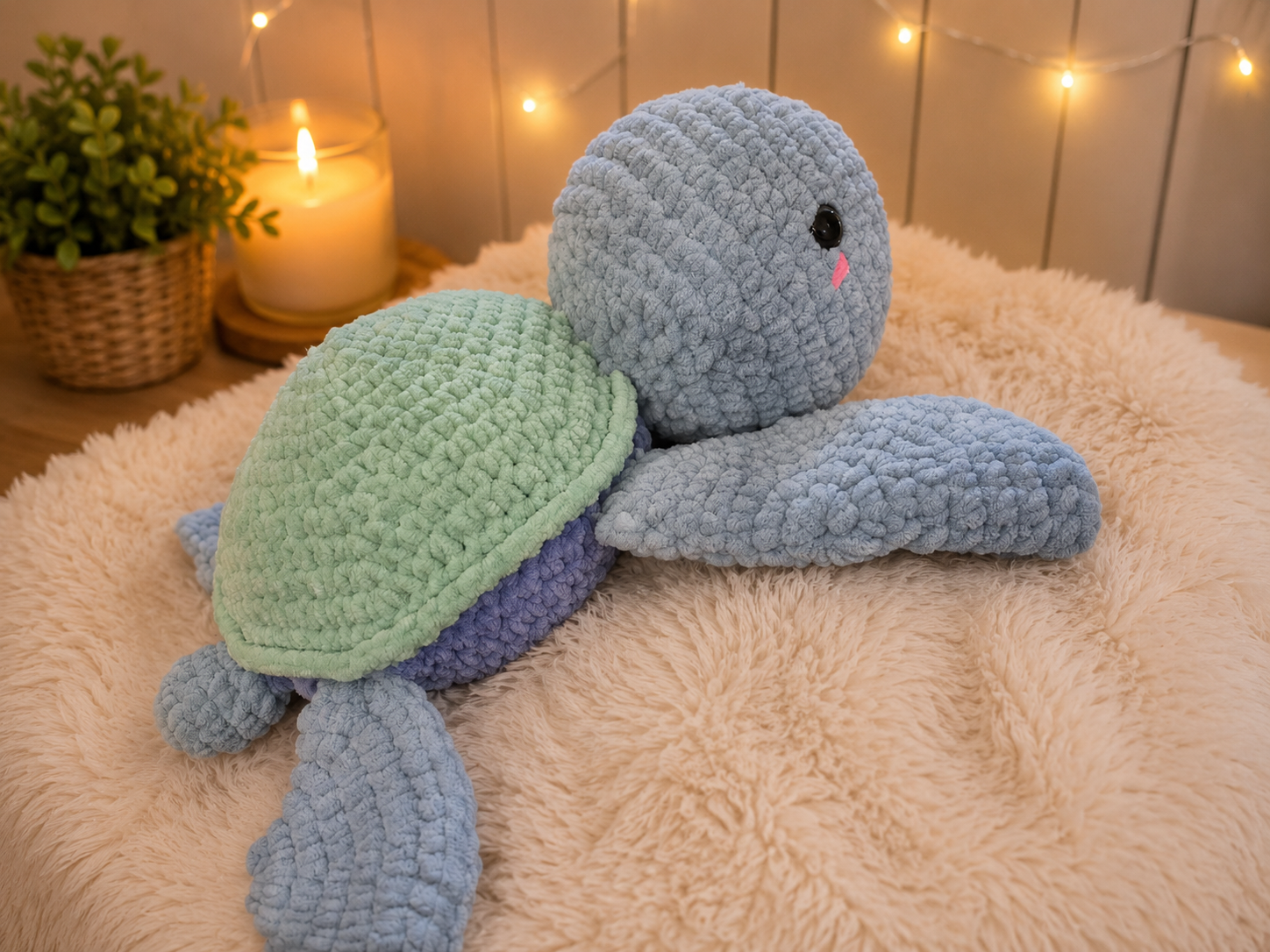 Handmade sea turtle crochet plush toy